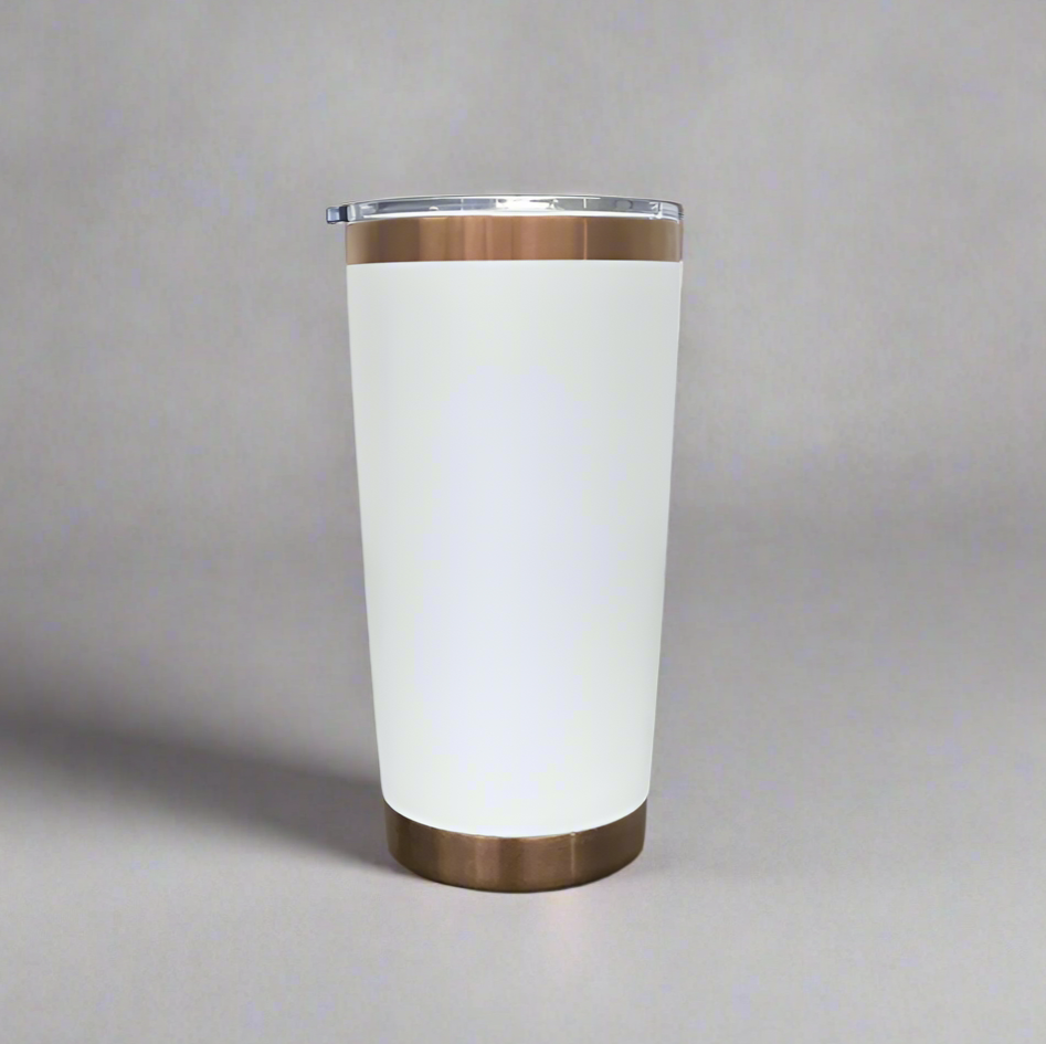 20oz Copper Plated Tumbler - White
