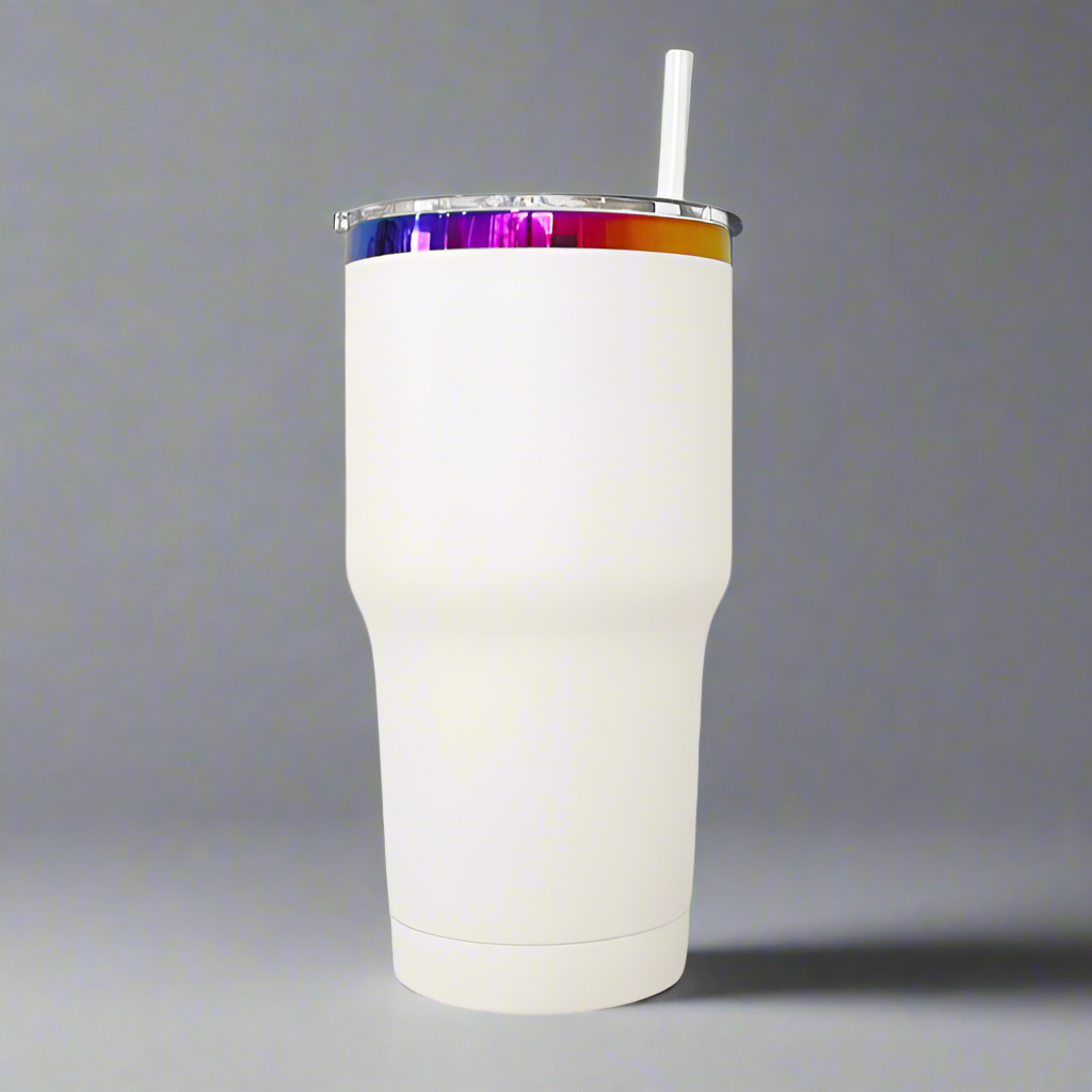 30oz Rainbow Plated Tumbler - Cream