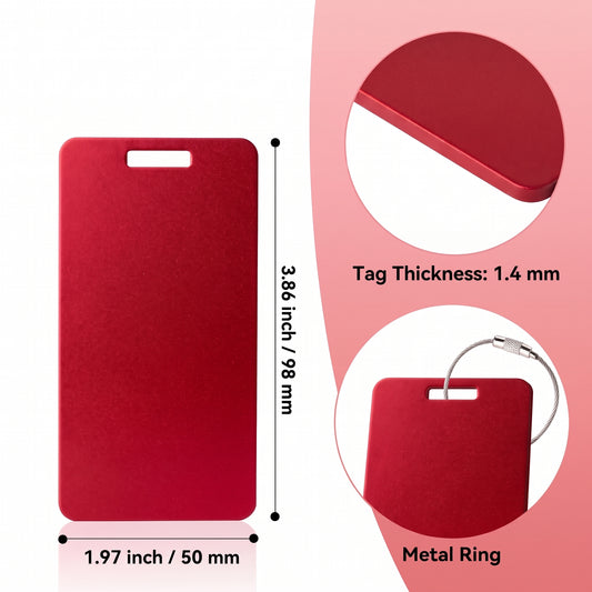 Metal Luggage Tags with Wire Ring