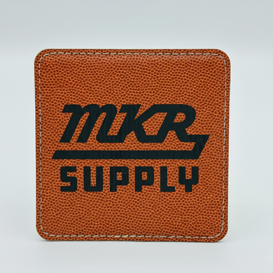 Leatherette Coaster - Basketball/Black
