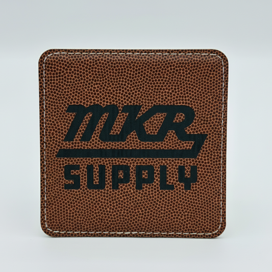Leatherette Coaster - Football/Black