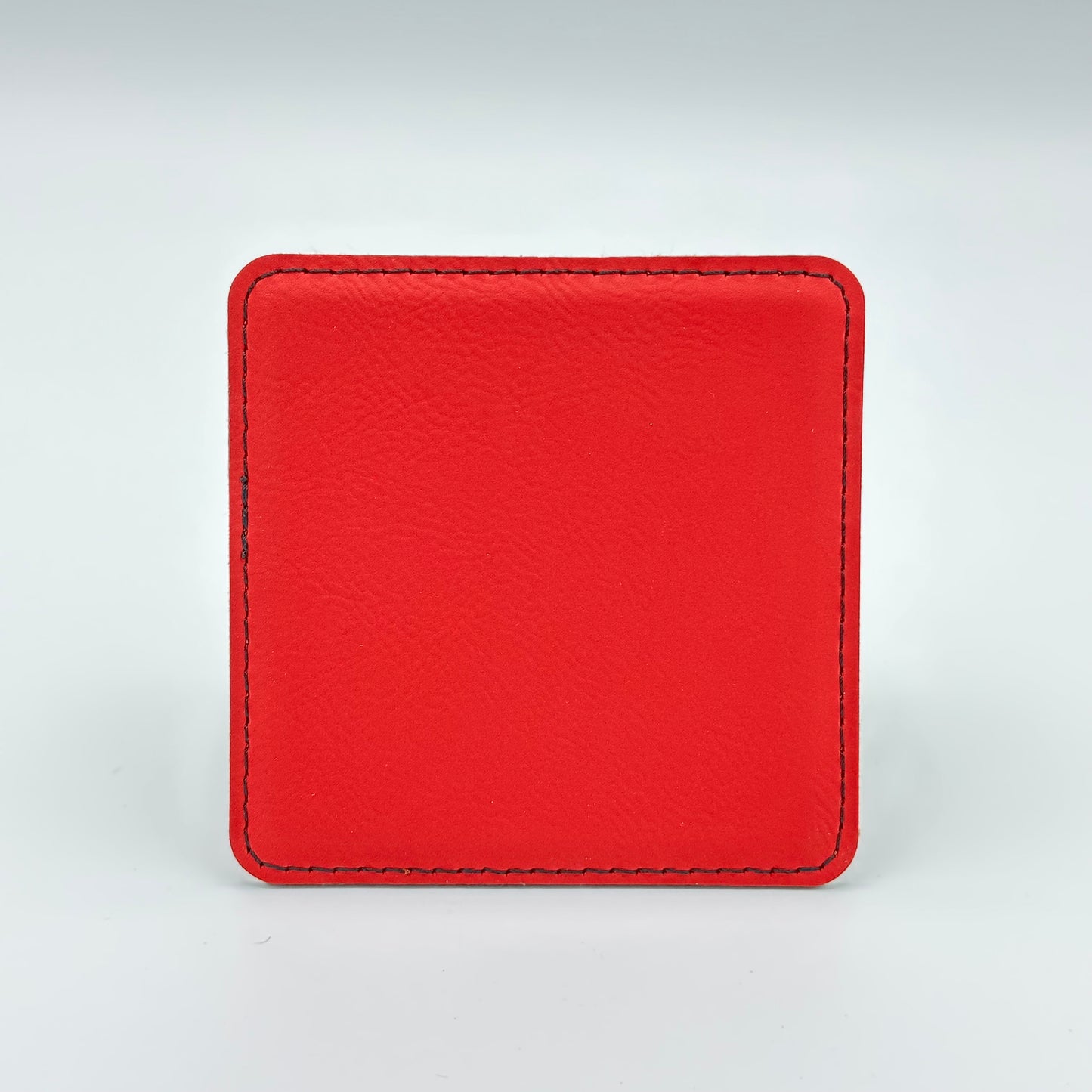 Leatherette Coaster - Red/Black