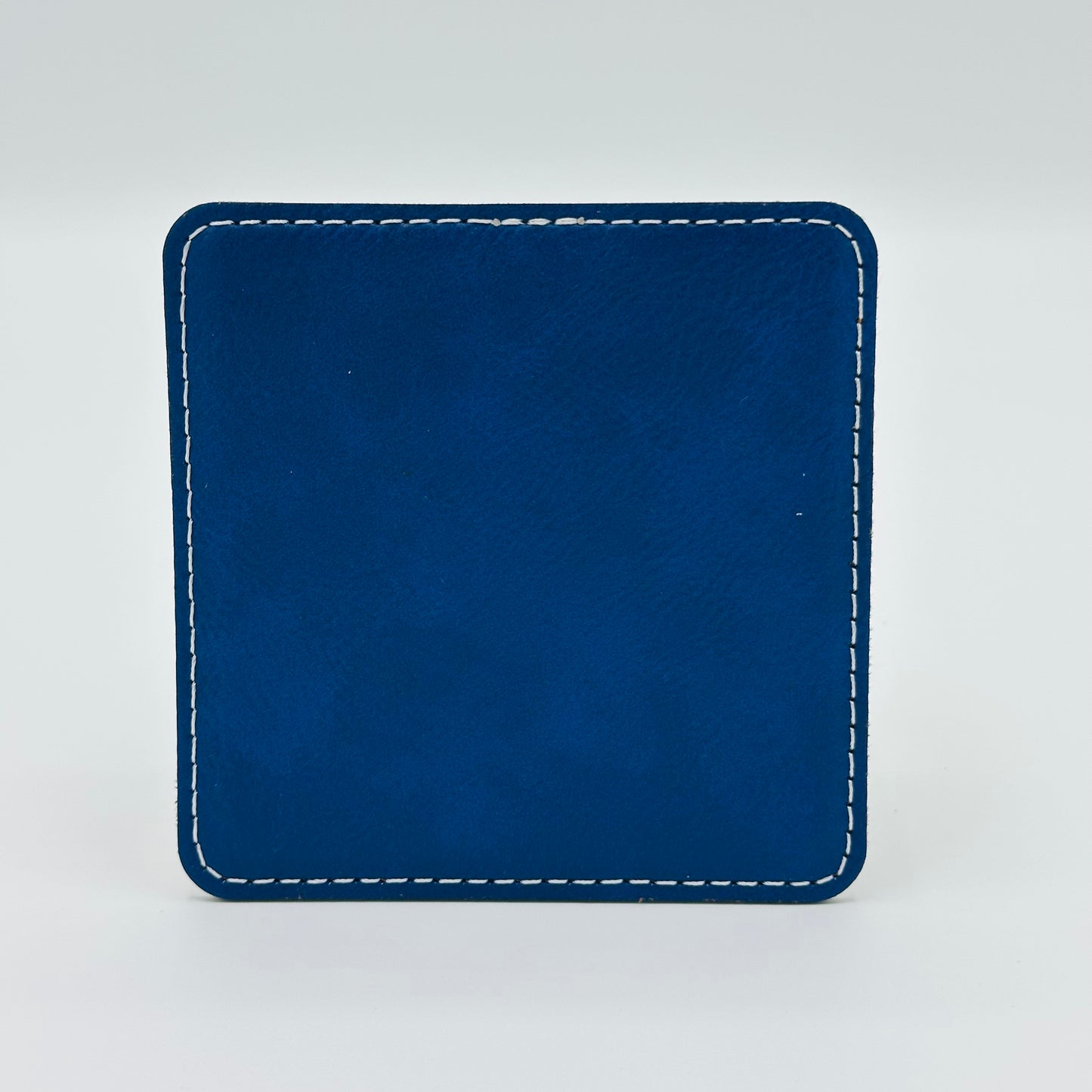 Leatherette Coaster - Blue/Silver