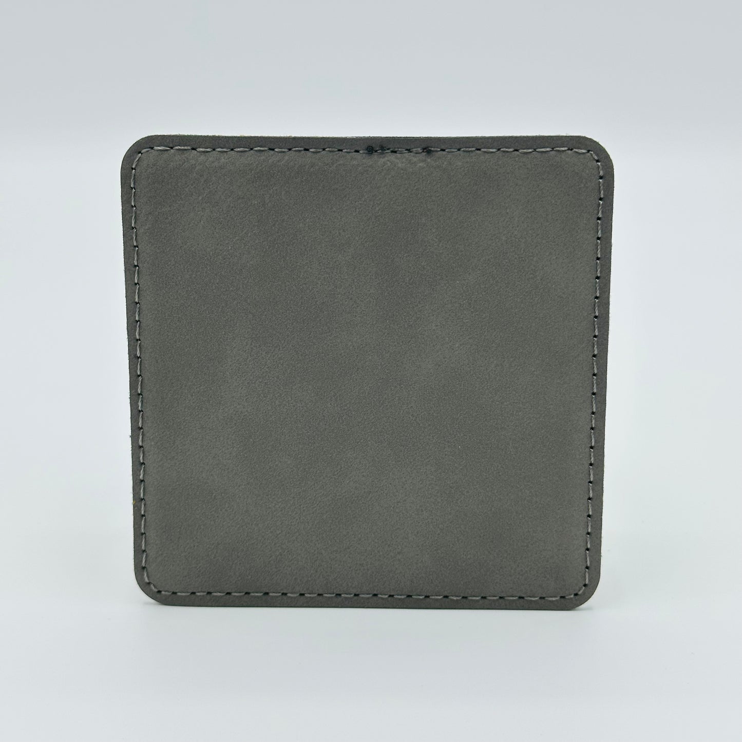 Leatherette Coaster - Gray/Black