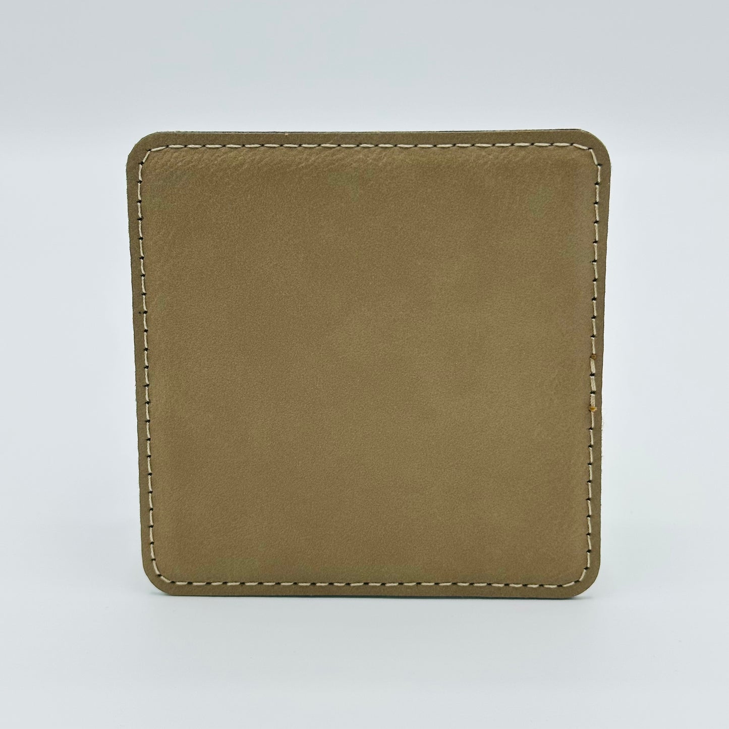 Leatherette Coaster - Tan/Black