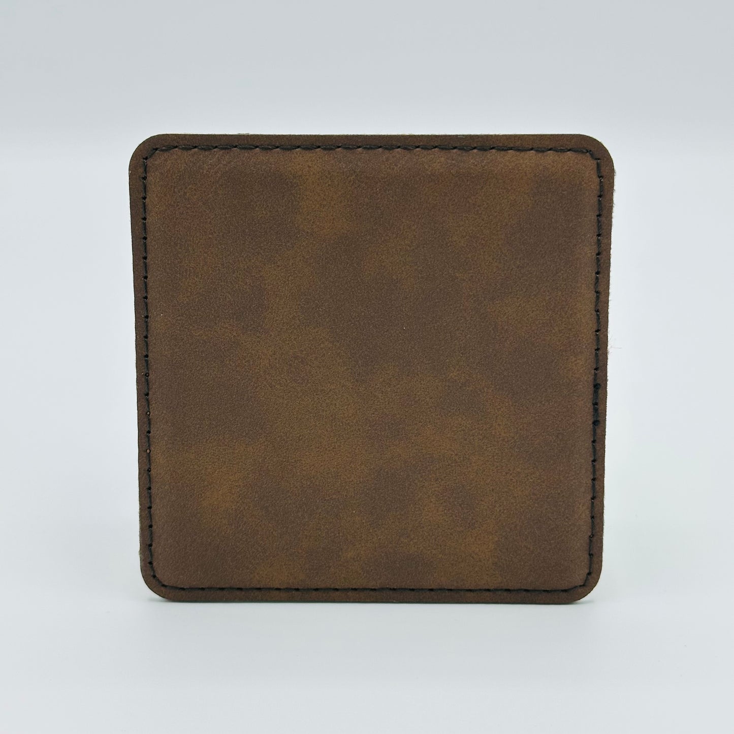 Leatherette Coaster - Dark Brown/Black