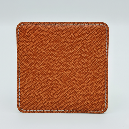 Leatherette Coaster - Basketball/Black