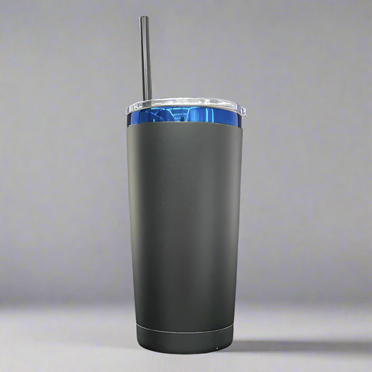 20oz Blue Plated Tumbler - Black