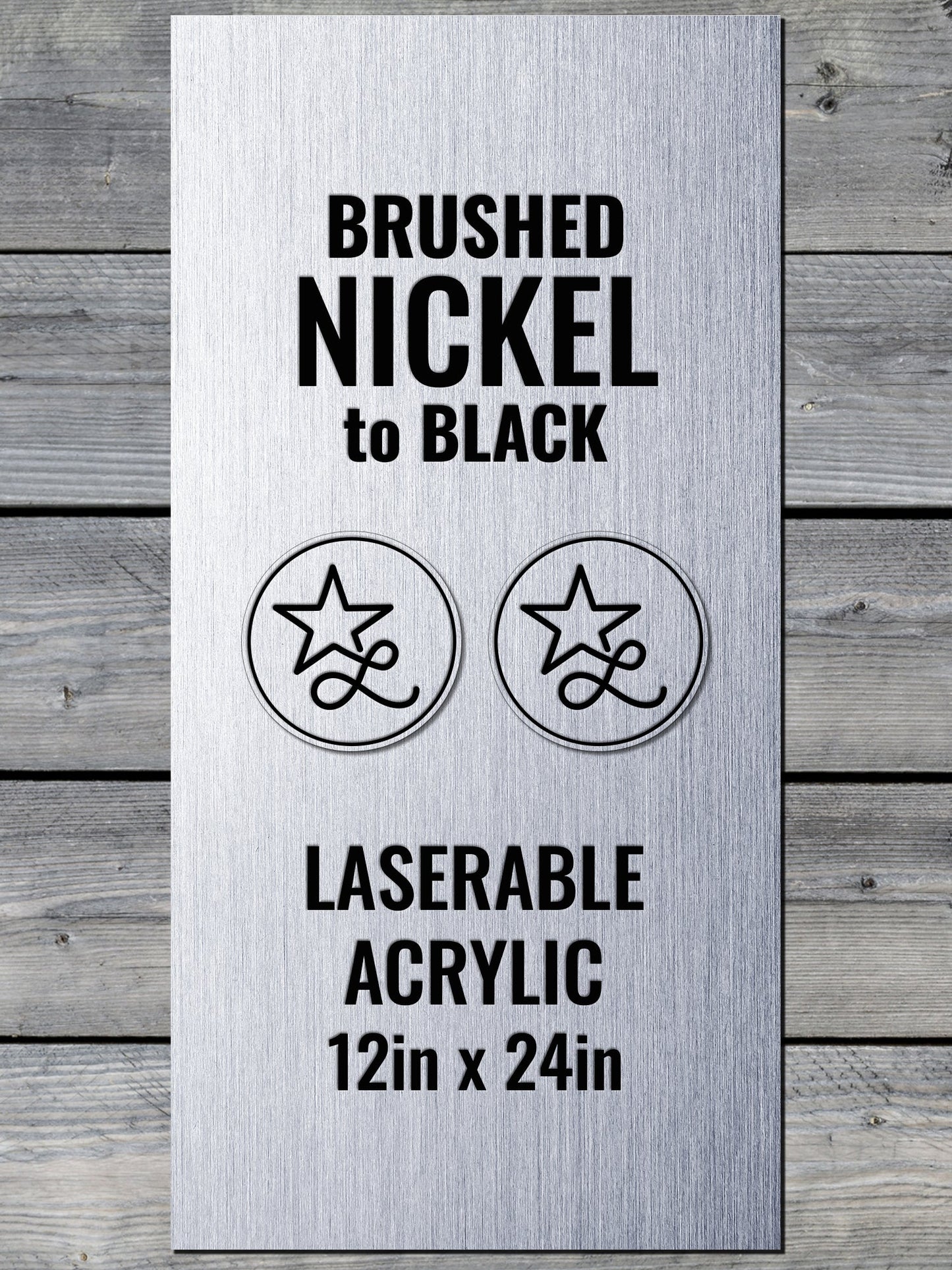 Acrylic: Brushed Nickel / Black Durra-Bull™ Laserable Panels (12"x24")