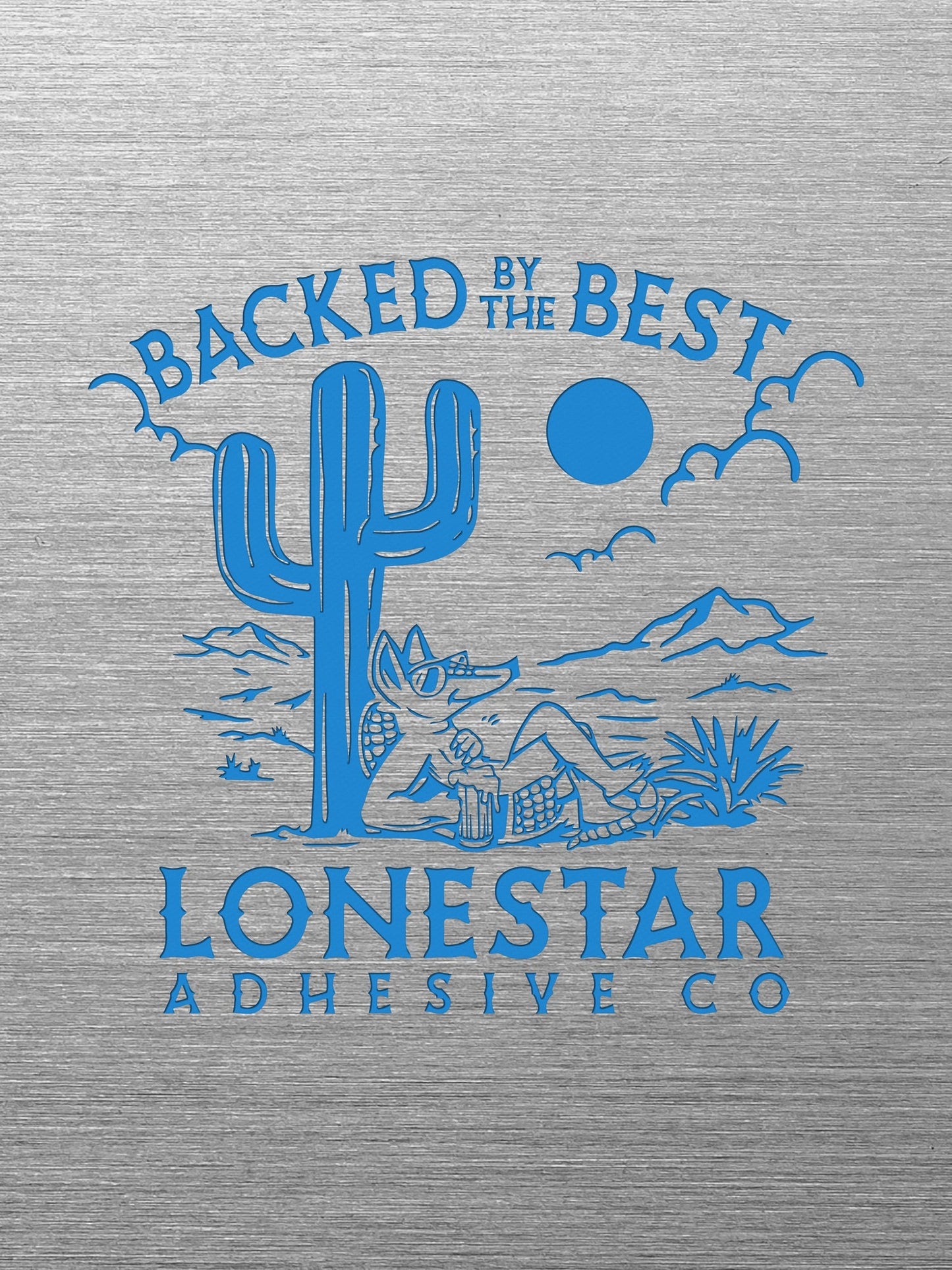Acrylic: Brushed Stainless / Blue Durra-Bull™ Laserable Panels (12"x24")