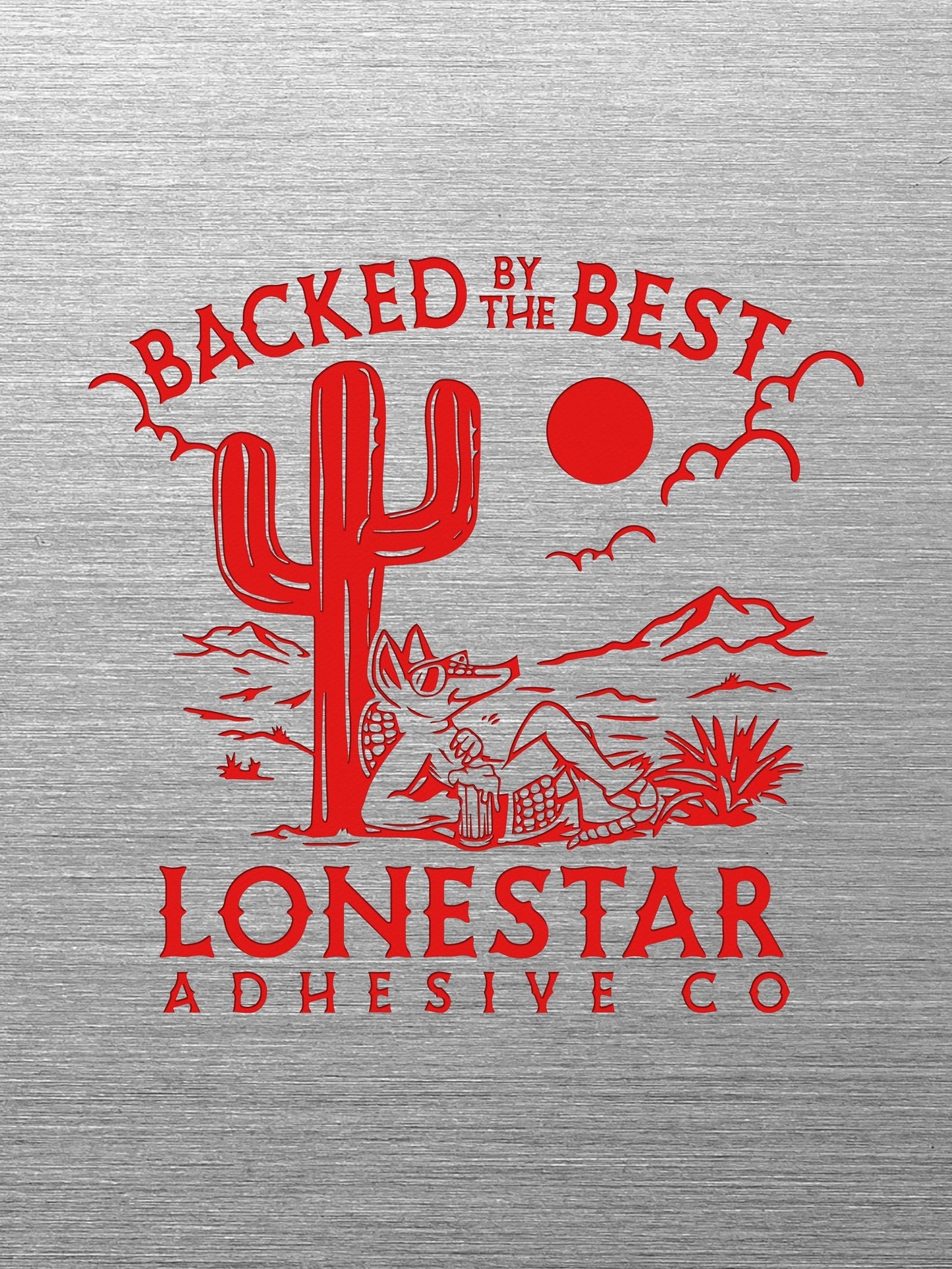 Acrylic: Brushed Stainless / Red Durra-Bull™ Laserable Panels (12"x24")