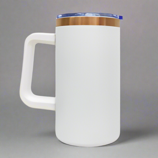 20oz Copper Plated Mug - White
