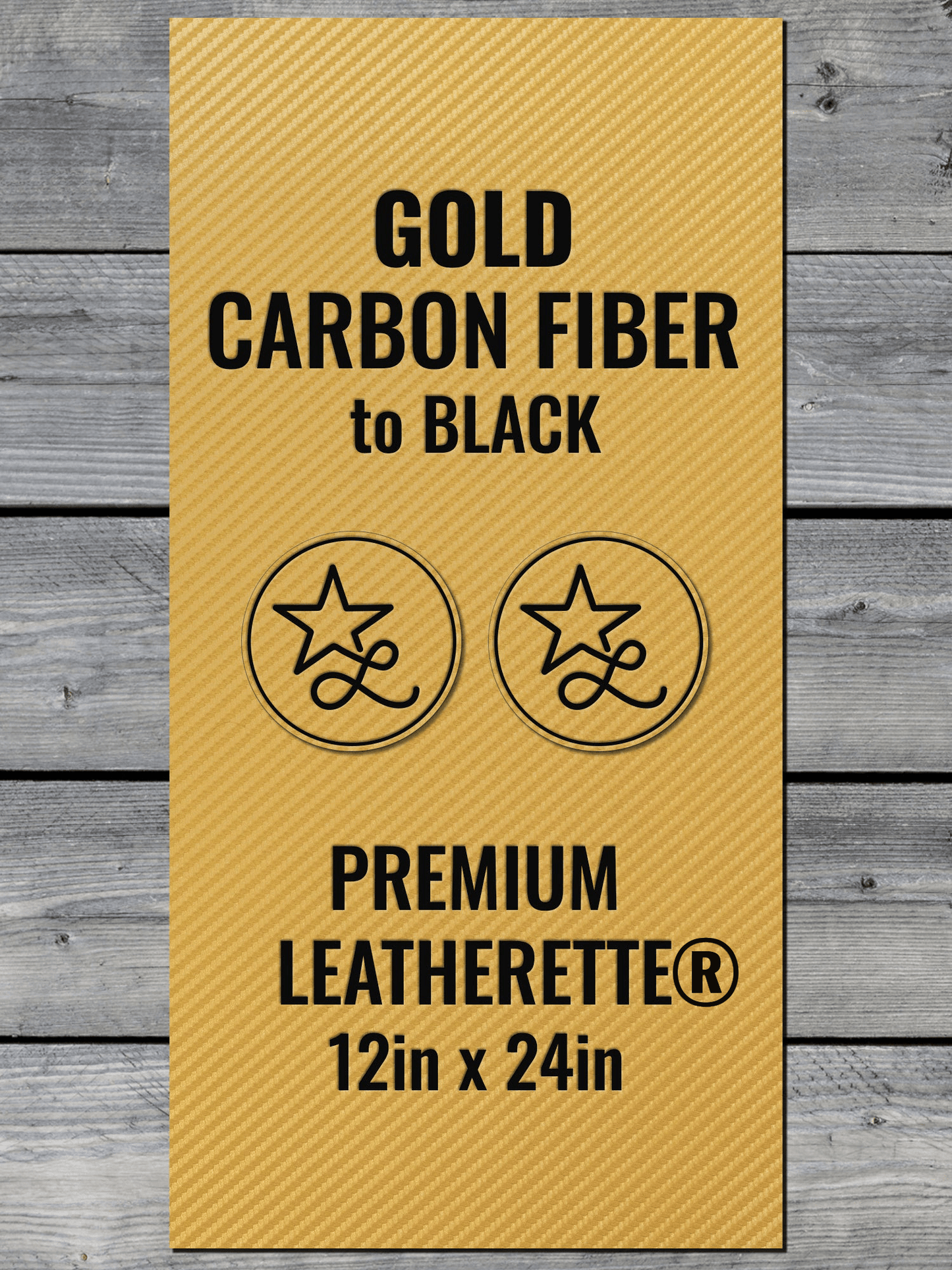 Gold Carbon Fiber / Black Durra-Bull Premium Leatherette® Sheets