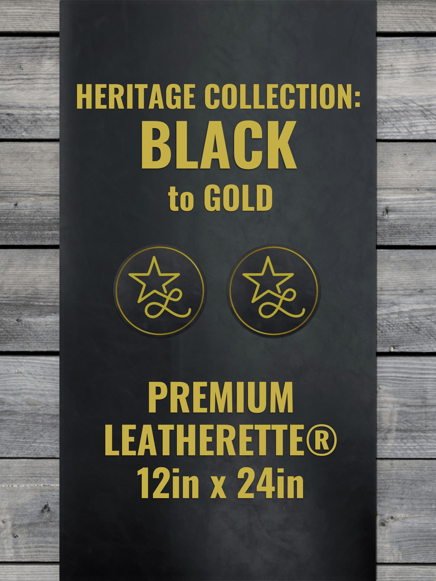 Heritage Collection: Black / Gold Durra-Bull Premium Leatherette® Sheets (12x24)