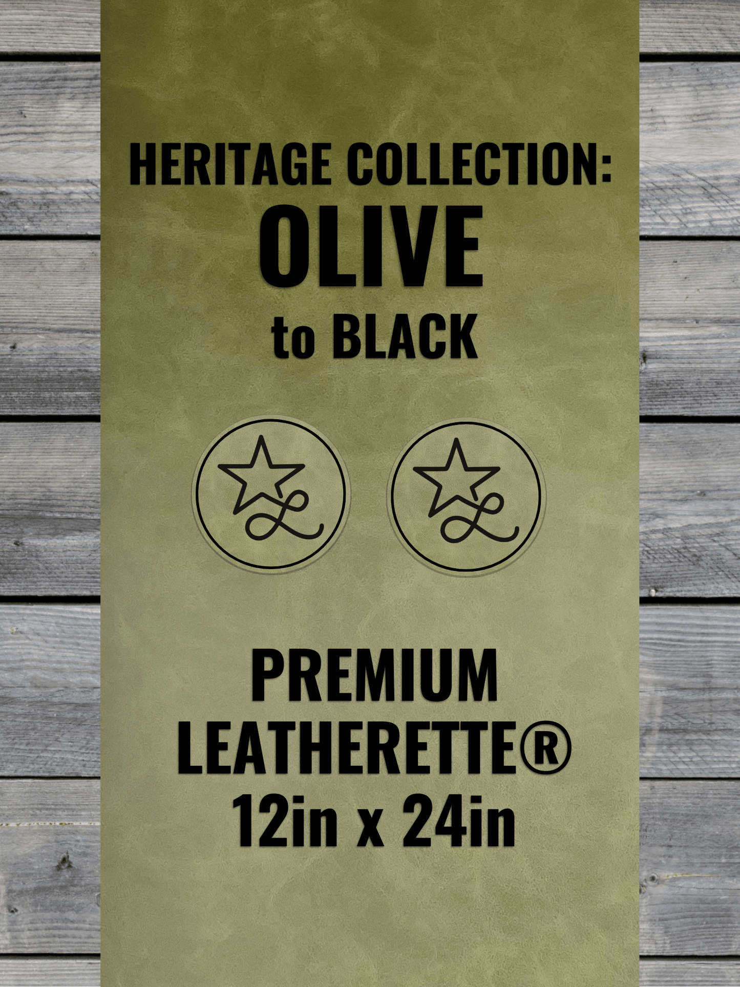 Heritage Collection: Olive / Black Durra-Bull Premium Leatherette® Sheets (12x24)