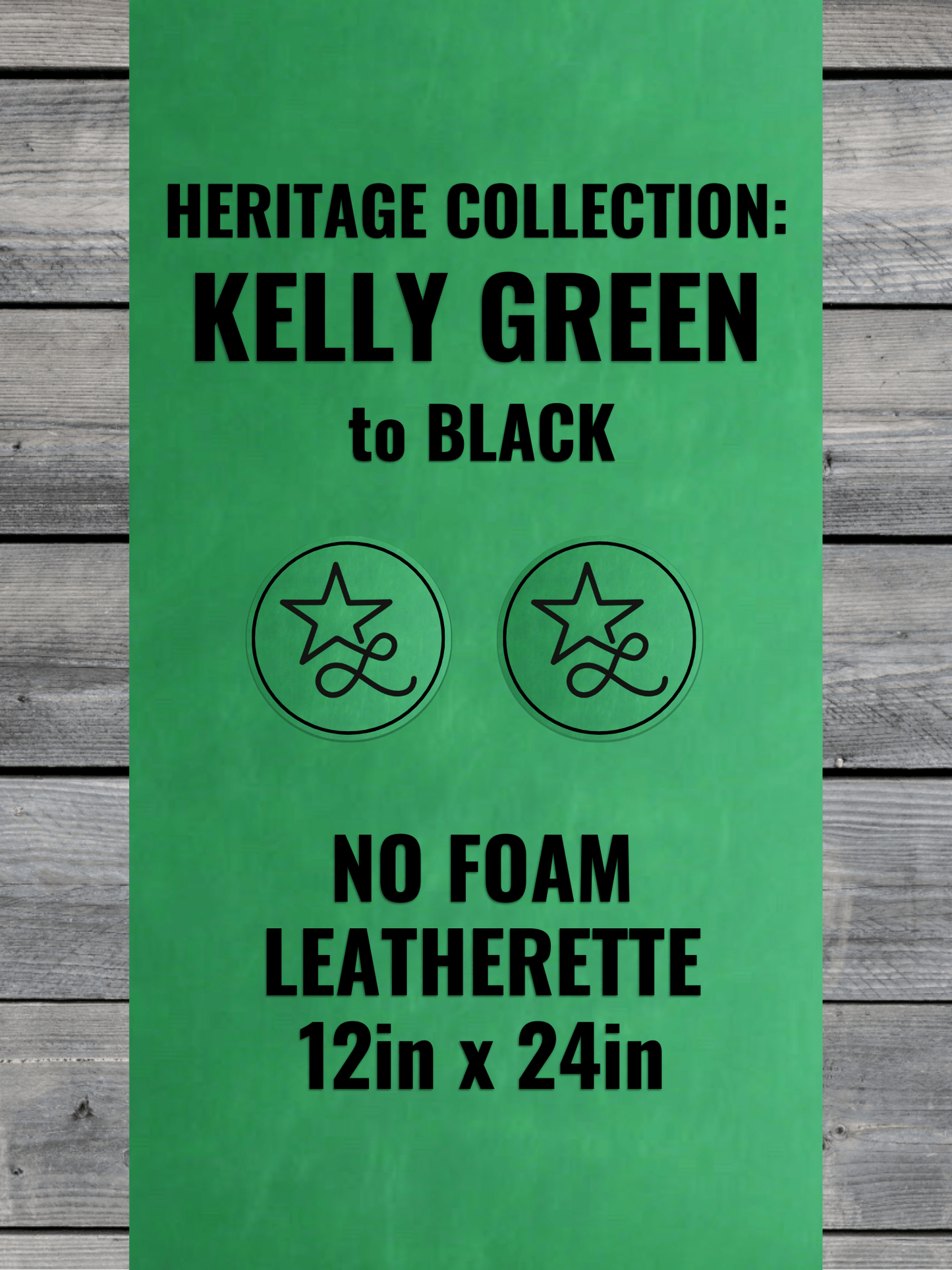 NO-FOAM Heritage Collection Kelly Green/Black Durra-Bull Leatherette Sheets (12x24)