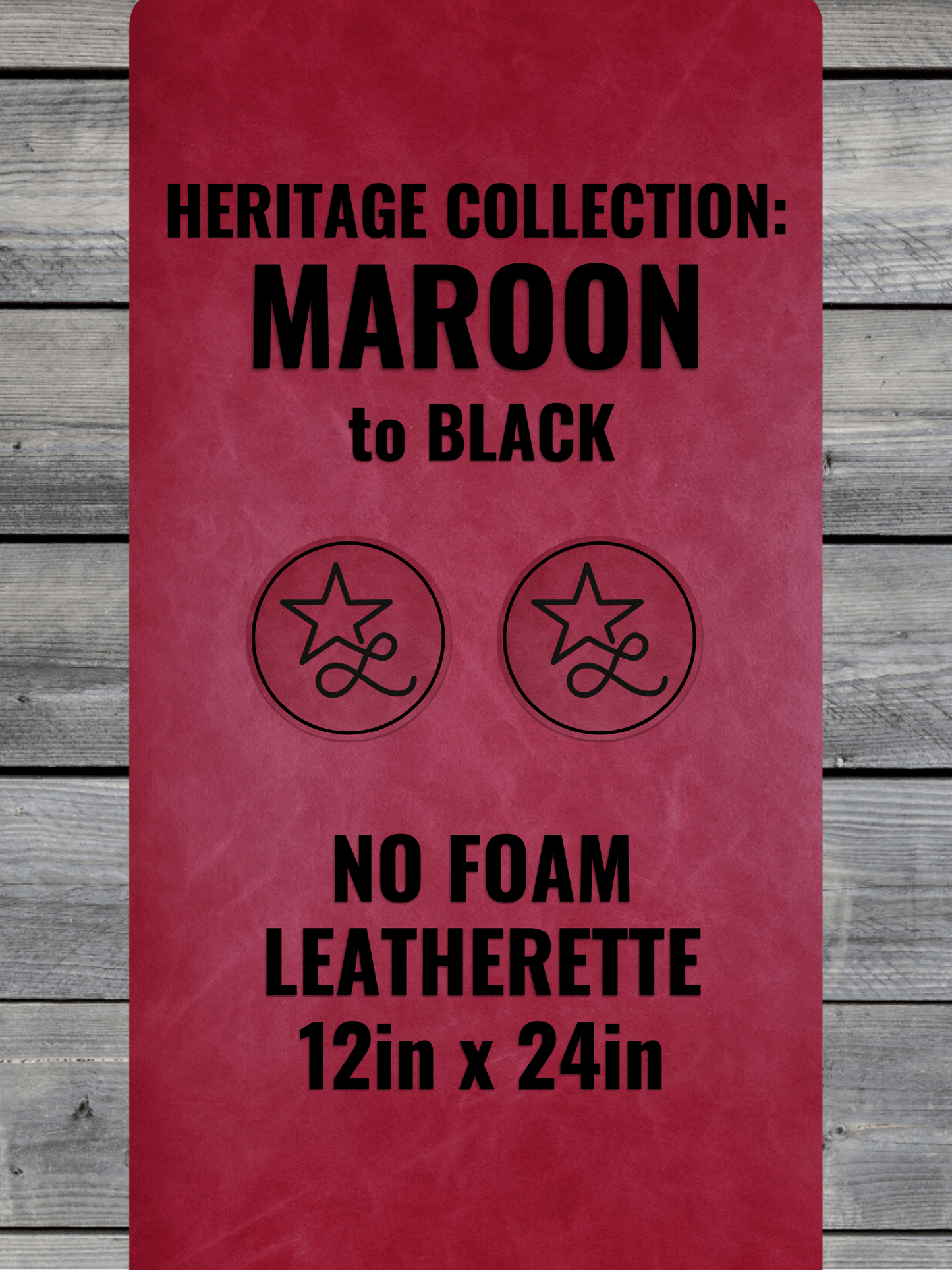 NO-FOAM Heritage Collection Maroon/Black Durra-Bull Leatherette Sheets (12x24)