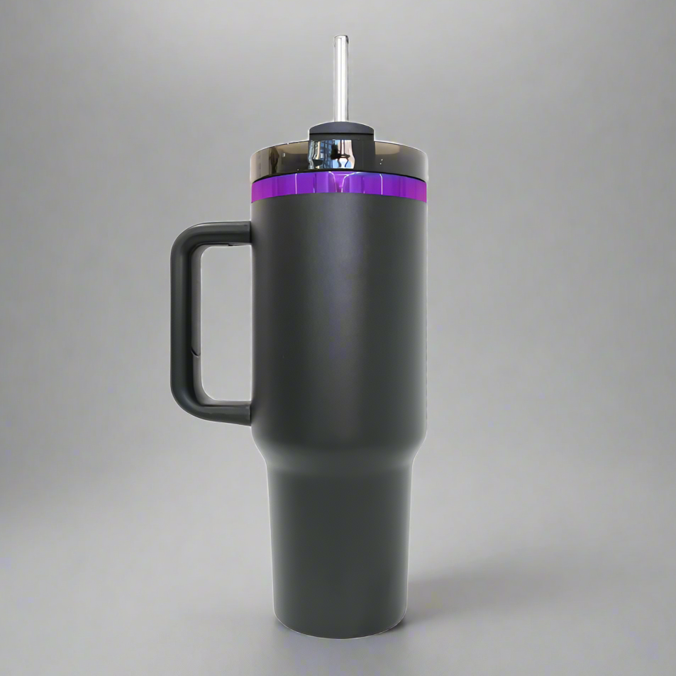 40oz Purple/Pink Plated Tumbler - Black