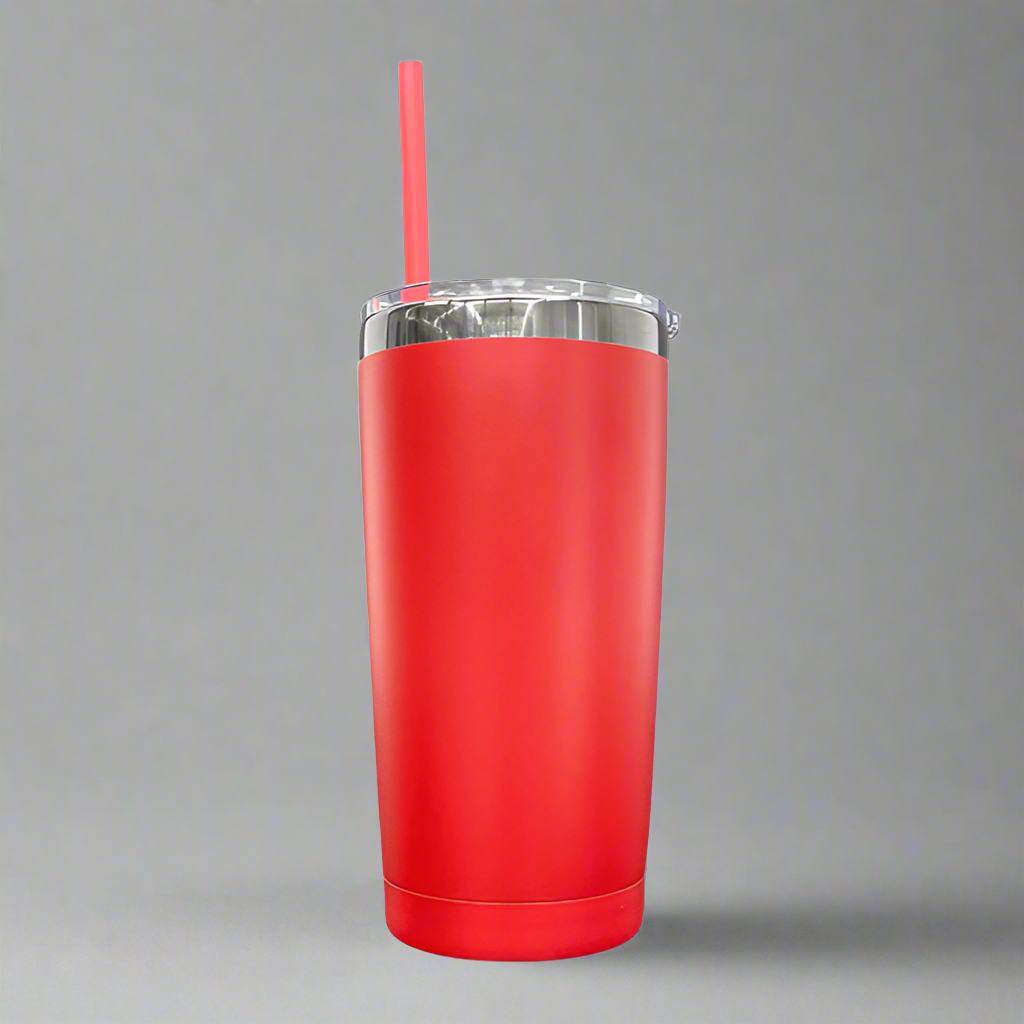 20oz Mirror Black Plated Tumbler - Red