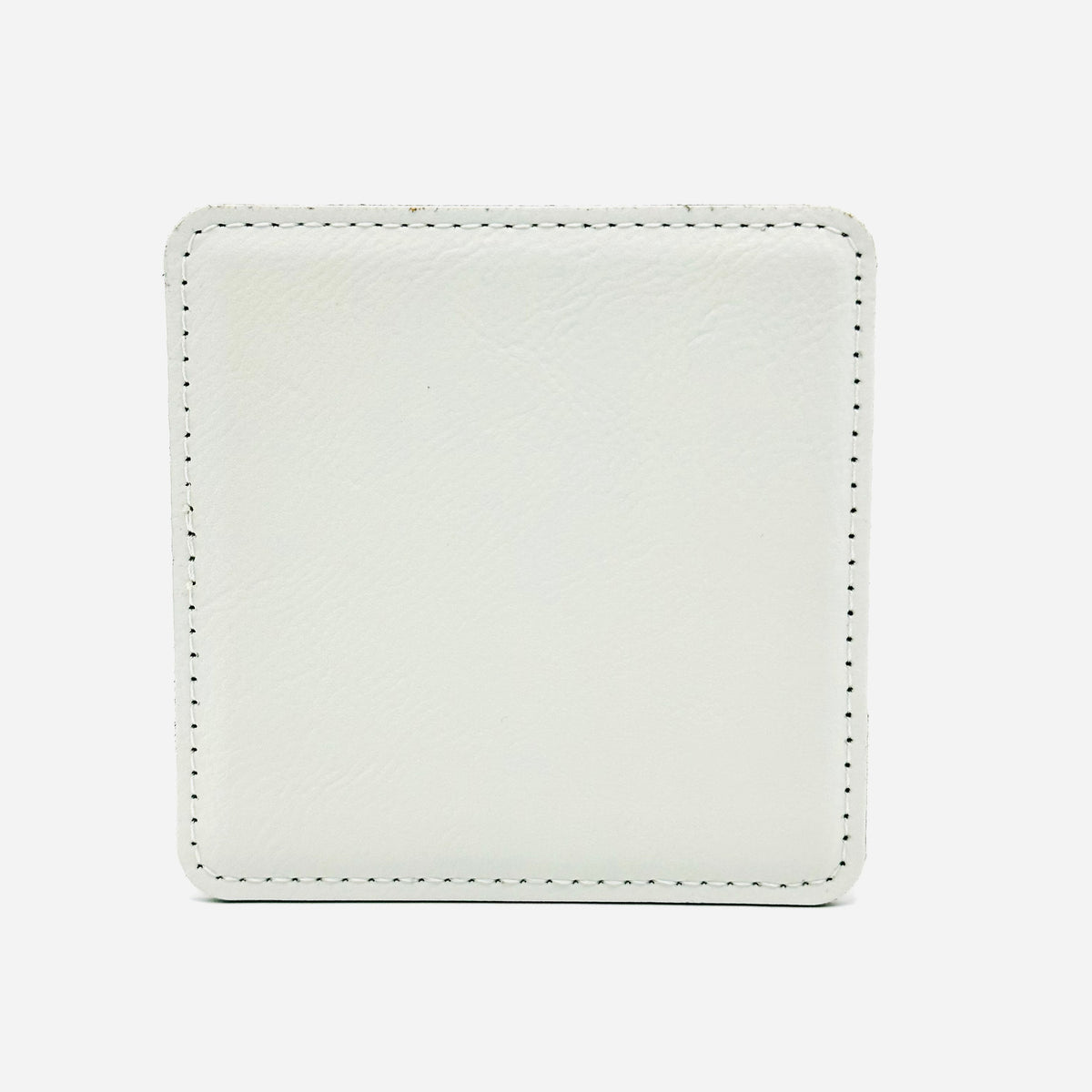 Leatherette Coaster - White/Black