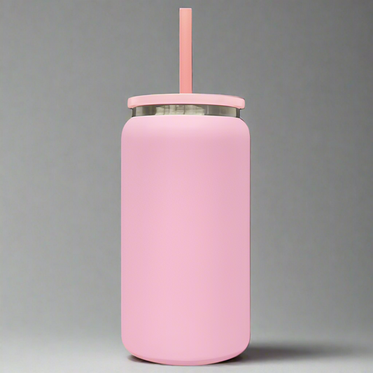 16oz Mirror Black Plated Tumbler - Pink