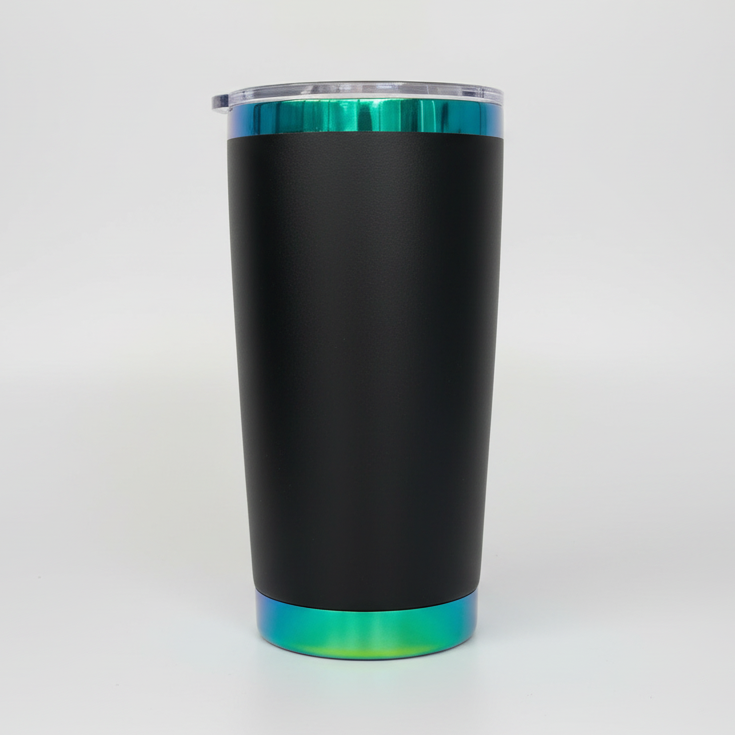 20oz Green/Blue Plated Tumbler - Black