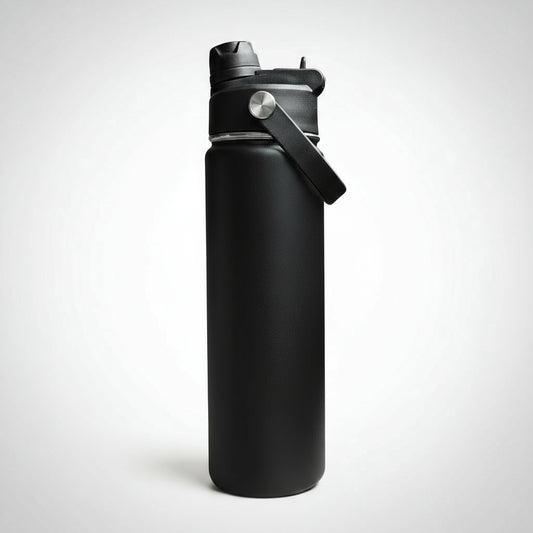 22oz Sports Water Bottle - Black