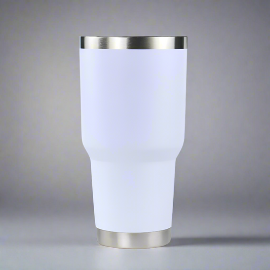 30oz Stainless Tumbler w/ Magnet Sliding Lid - White