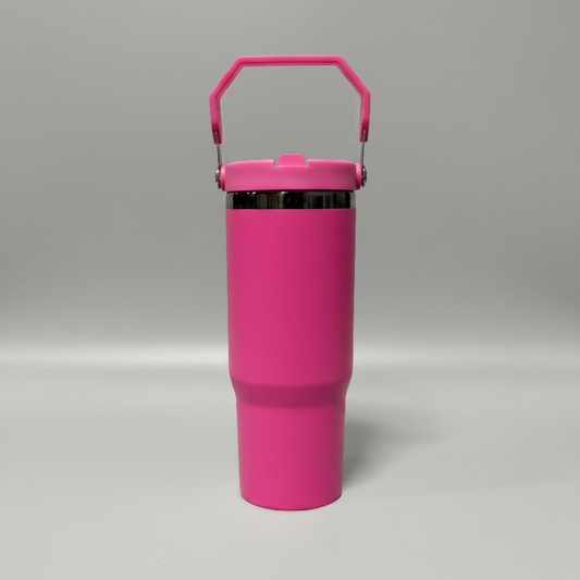 30oz Black Plated Flip Tumbler - Hot Pink