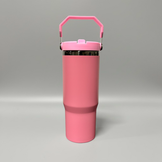 30oz Black Plated Flip Tumbler - Pink