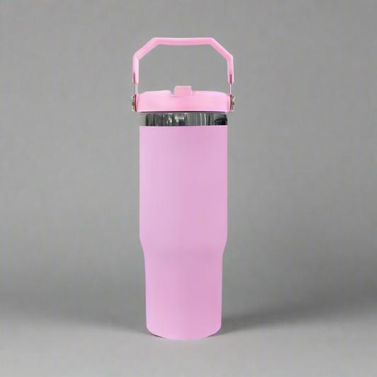30oz Black Plated Flip Tumbler - Pink