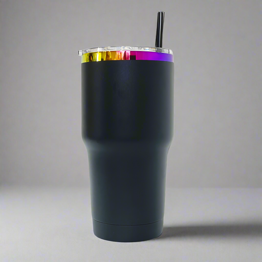 30oz Rainbow Plated Tumbler - Black