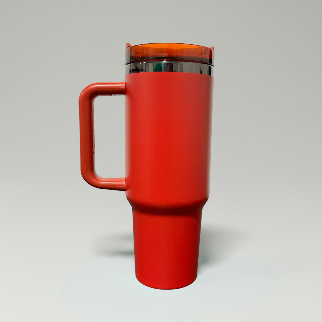 40oz Mirror Black Plated Tumbler - Red
