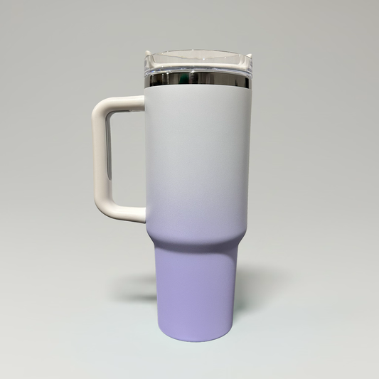 40oz Mirror Black Plated Tumbler - Ombre Lavender