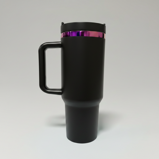 40oz Purple/Pink Plated Tumbler - Black