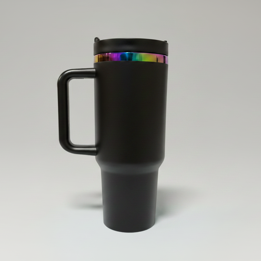 40oz Rainbow Plated Tumbler - Black
