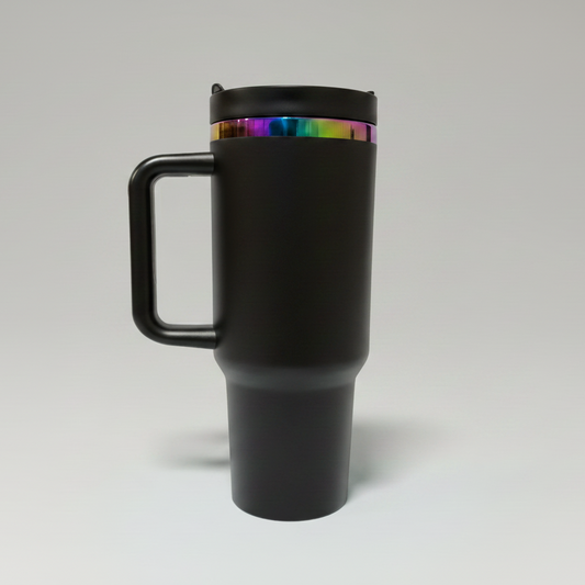 40oz Rainbow Plated Tumbler - Black