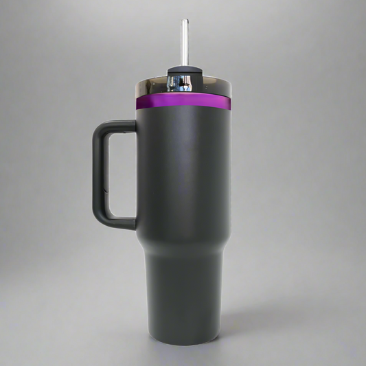 40oz Purple/Pink Plated Tumbler - Black