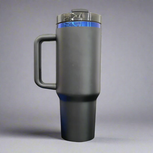 40oz Blue Plated Tumbler - Black