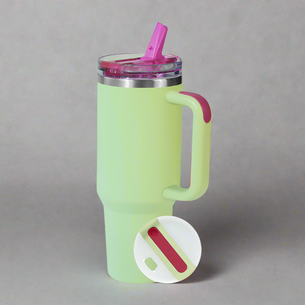 40oz Stainless Steel Tumbler - Light Green