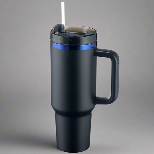 40oz Blue Plated Tumbler - Black