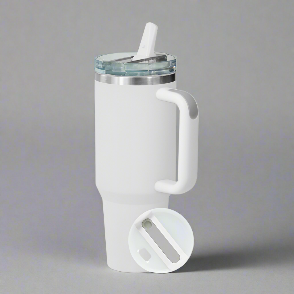 40oz Stainless Steel Tumbler - White