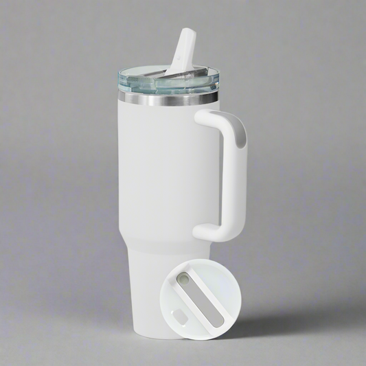 40oz Stainless Steel Tumbler - White
