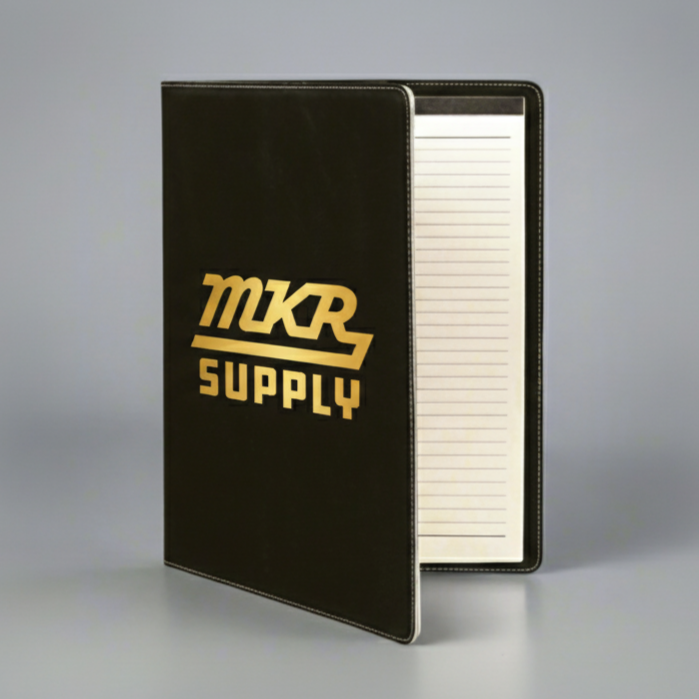 Leatherette Portfolio - Black/Gold