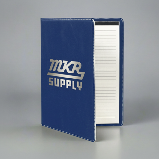 Leatherette Portfolio - Blue/Silver