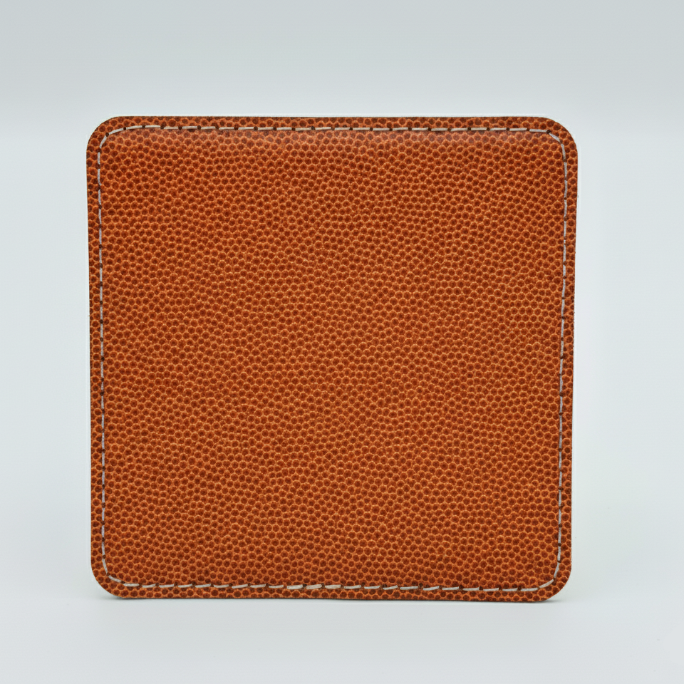 Leatherette Coaster - Basketball/Black