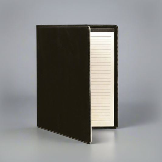 Leatherette Portfolio - Black/Silver