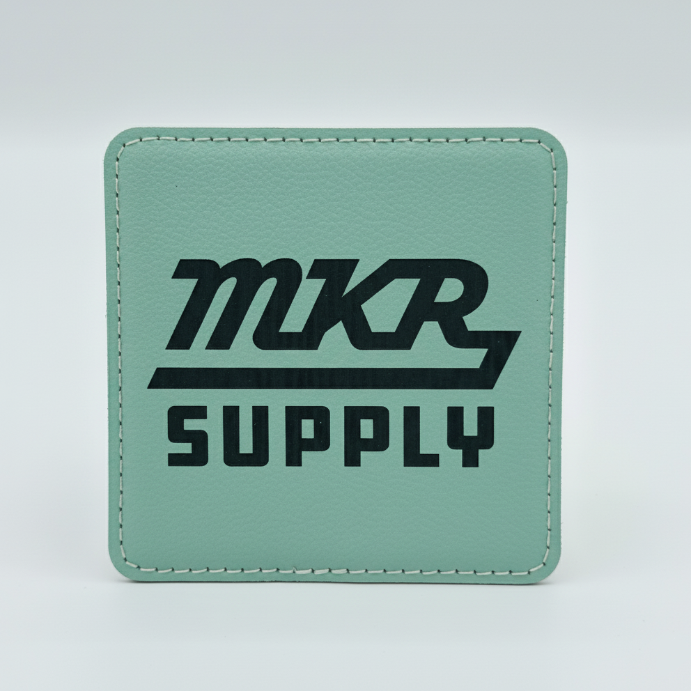Leatherette Coaster - Teal/Black