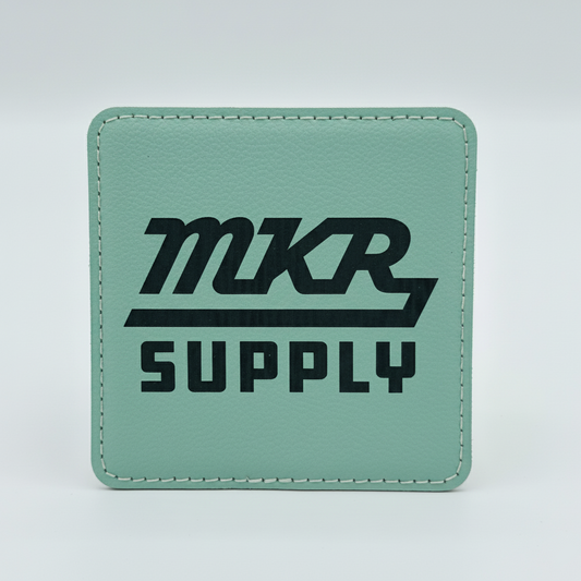 Leatherette Coaster - Teal/Black