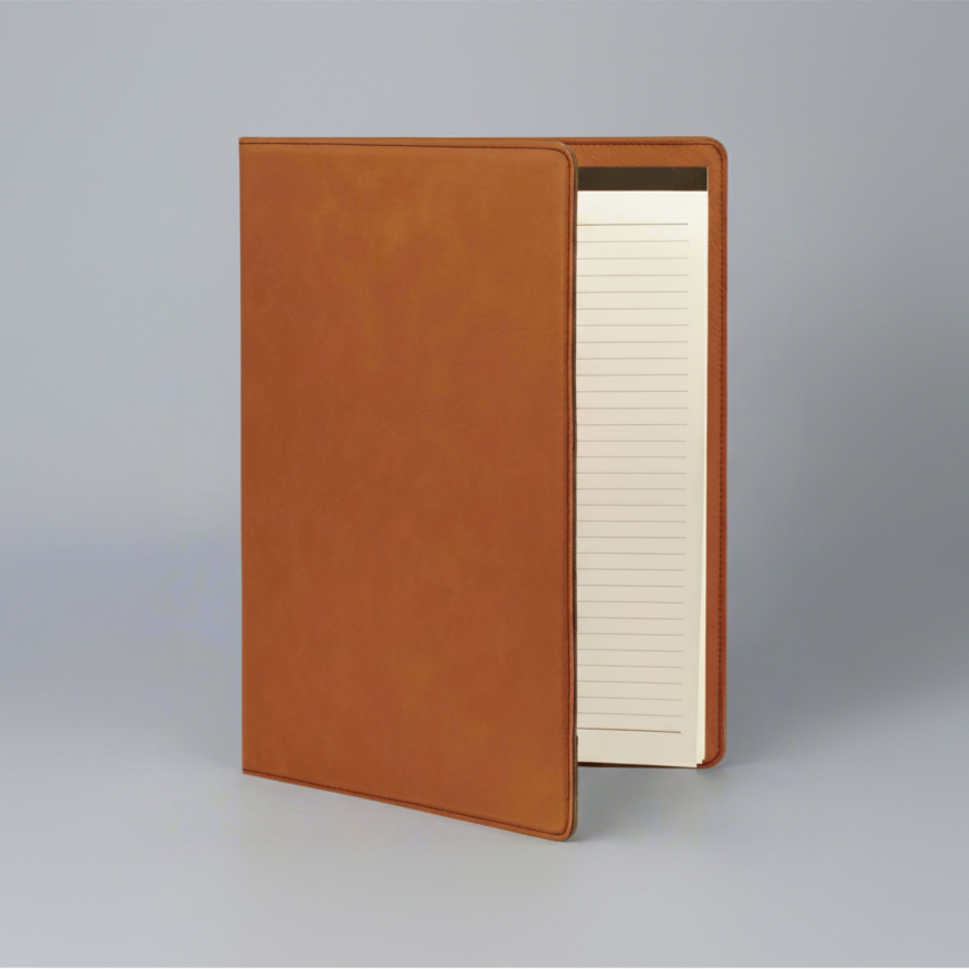 Leatherette Portfolio - Light Brown/Black